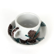Load image into Gallery viewer, 4 Tepco "Needles and Pine" Pattern Cups & Saucers