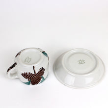 Load image into Gallery viewer, 4 Tepco "Needles and Pine" Pattern Cups & Saucers