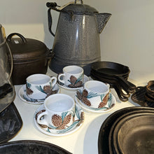 Load image into Gallery viewer, 4 Tepco "Needles and Pine" Pattern Cups & Saucers