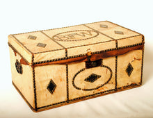 Load image into Gallery viewer, Vintage Studded Document Box with Initials "BFW"