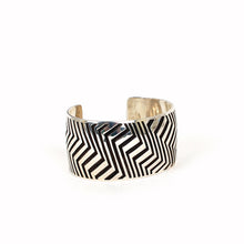 Load image into Gallery viewer, Sterling Silver Heavily Stamped Cuff Bracelet