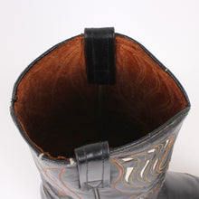 Load image into Gallery viewer, Vintage Acme Black Cowboy Boots With Fancy Inlaid Uppers