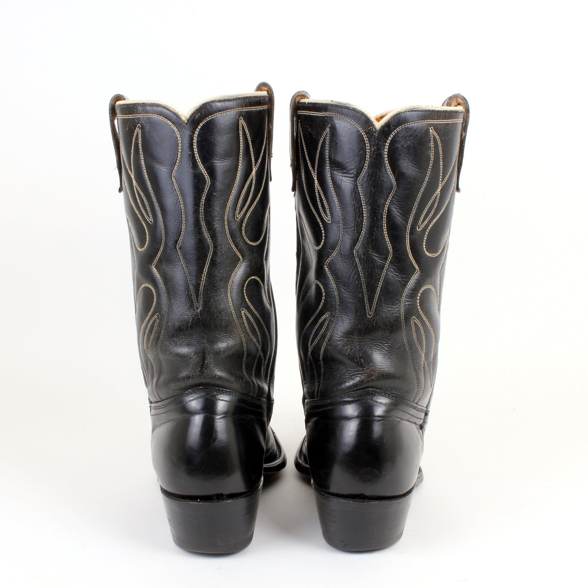 ヴィンテージ ウェスタン ACME COWBOY BOOTS パブミラー 鏡 Vintage Acme Black Cowboy Boots With Fancy Inlaid Uppers