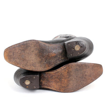 Load image into Gallery viewer, STOLEN 6/21/24 Vintage Goding Black Cowboy Boots With Fancy Uppers in Red and White