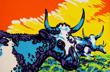 Load image into Gallery viewer, Longhorn Cattle Original Painting by Dan Howard