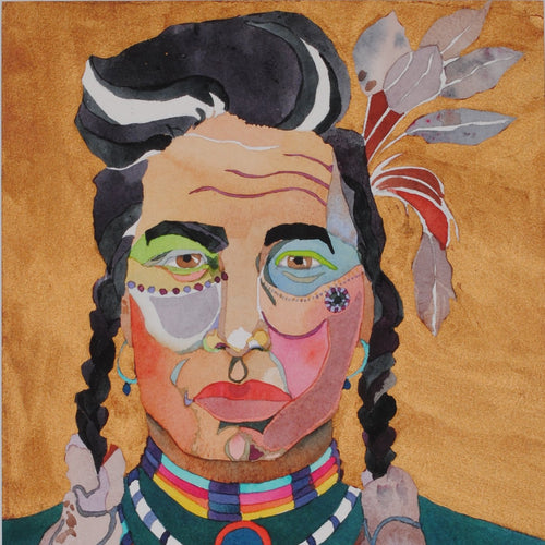Original Native American Watercolor by Linda Lucy Lunde