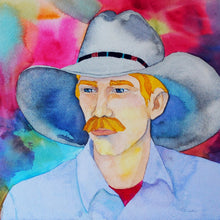 Load image into Gallery viewer, Cowboy Art Original Watercolor by Linda Lucy Lunde