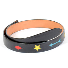 Load image into Gallery viewer, Handmade Black Belt with Colorful Designs
