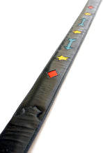 Load image into Gallery viewer, Handmade Black Belt with Colorful Shape Designs
