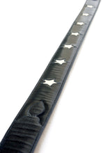 Load image into Gallery viewer, Handmade Black Leather Belt with Stars Inlaid Designs sz 42&quot;