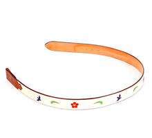 Load image into Gallery viewer, Handmade Leather Belt Cream with Inlaid Bluebird & Floral Designs sz 38" BHA115