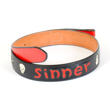 Load image into Gallery viewer, Handmade Red and Black Leather Belt
