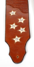 Load image into Gallery viewer, Handcrafted Embossed Guitar Strap with Stars and Crystals GS106