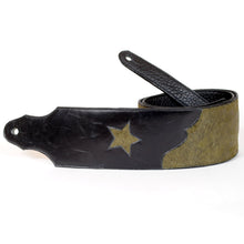 Load image into Gallery viewer, Handmade Leather Guitar Strap in Olive Green GS114
