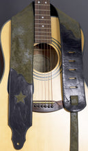Load image into Gallery viewer, Handmade Leather Guitar Strap in Olive Green GS114