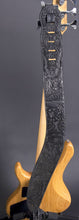 Load image into Gallery viewer, Handmade Ergonomic Guitar Strap Black Embossed Leather GS119