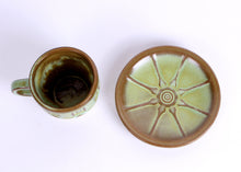 Load image into Gallery viewer, Frankoma Prairie Green Glazed Wagon Wheel Cups & Saucers