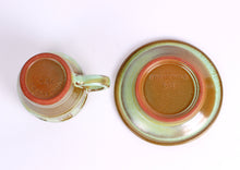 Load image into Gallery viewer, Frankoma Prairie Green Glazed Wagon Wheel Cups & Saucers