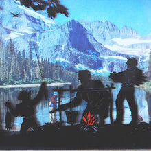 Load image into Gallery viewer, Reverse Painted Glass Silhouettes Vintage Framed Print