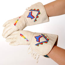 Load image into Gallery viewer, Vintage Leather Gauntlets with Native American Beading N126