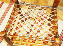 Load image into Gallery viewer, Vintage Rustic Side Chair with Woven Rawhide Seat R107