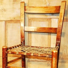 Load image into Gallery viewer, Vintage Rustic Side Chair with Woven Rawhide Seat R107