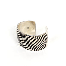 Load image into Gallery viewer, Sterling Silver Heavily Stamped Cuff Bracelet