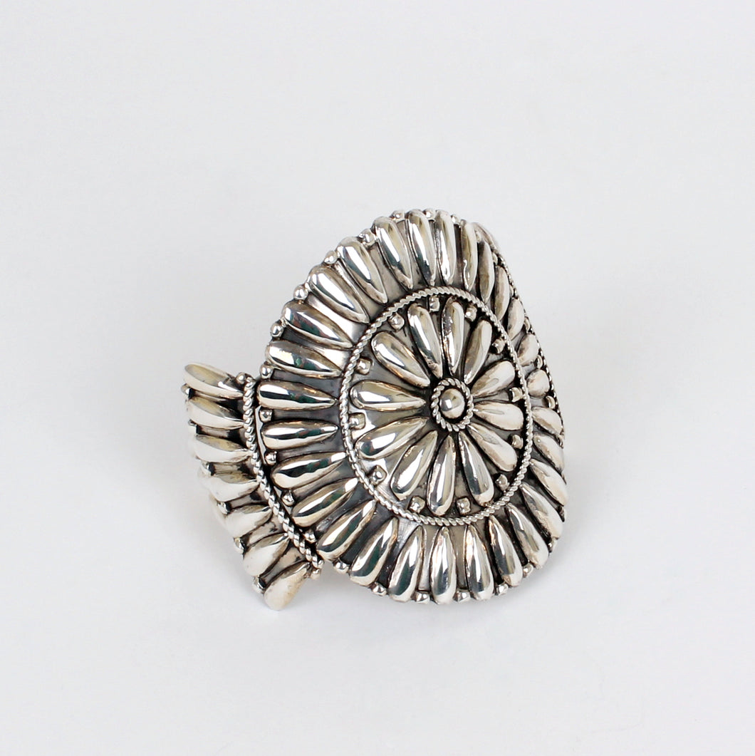 Sterling Silver Petit Point Cluster Style Bracelet