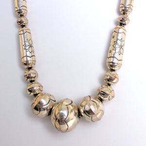 Stamped Sterling Silver Navajo Pearls