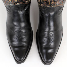 Load image into Gallery viewer, Vintage Acme Black Cowboy Boots With Fancy Inlaid Uppers