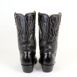 Vintage Acme Black Cowboy Boots Men's Size 9