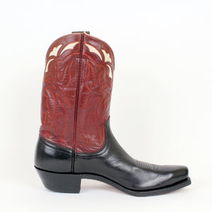 Vintage Women's Justin Cowboy Boots in Brown and Black