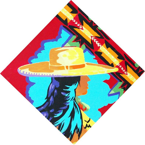 Cowgirl Painting Native American Indian Theme Original Painting