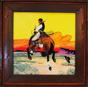 Bucking Bronc Original Western Art Painting by Dan Howard