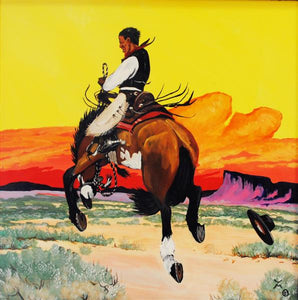 Bucking Bronc Original Western Art Painting by Dan Howard