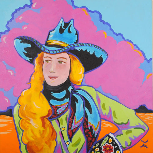 Pop-Art Cowgirl Painting Original Painting by Dan Howard