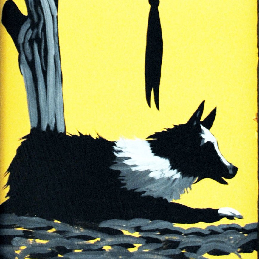 Cow Dog Original Western Painting by Dan Howard