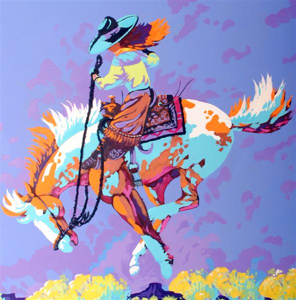 Original Cowgirl Western Art Painting by Dan Howard