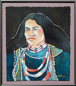 Native American Original Watercolor by Linda Lucy Lunde