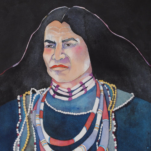Native American Original Watercolor by Linda Lucy Lunde