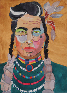 Original Native American Watercolor by Linda Lucy Lunde