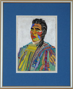 Native American Original Portrait Watercolor by Linda Lucy Lunde