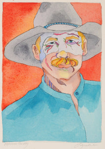 Cowboy Watercolor Original Painting by Linda Lucy Lunde