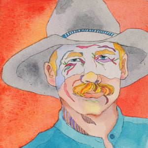 Cowboy Watercolor Original Painting by Linda Lucy Lunde