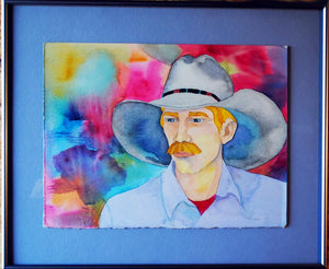 Cowboy Art Original Watercolor by Linda Lucy Lunde
