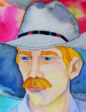 Load image into Gallery viewer, Cowboy Art Original Watercolor by Linda Lucy Lunde