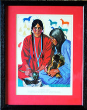 Load image into Gallery viewer, Winold Reiss Vintage Framed Print &quot;The Pemmican Makers&quot;