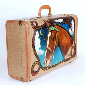 Horse Portrait Painting on Suitcase