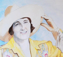 Load image into Gallery viewer, Vintage Cowgirl Portrait in Watercolor