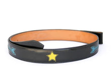 Load image into Gallery viewer, Handmade Black Inlaid Belt with Arrows &amp; Stars